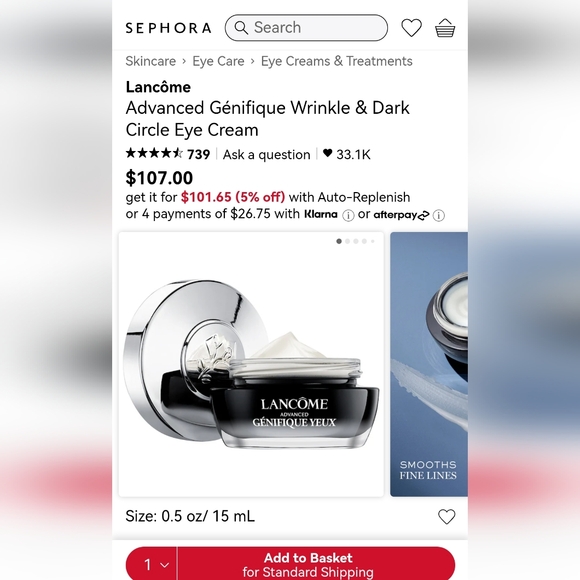 LancômeAdvanced Génifique Wrinkle & Dark Circle Eye Cream 15ml - Picture 5 of 5